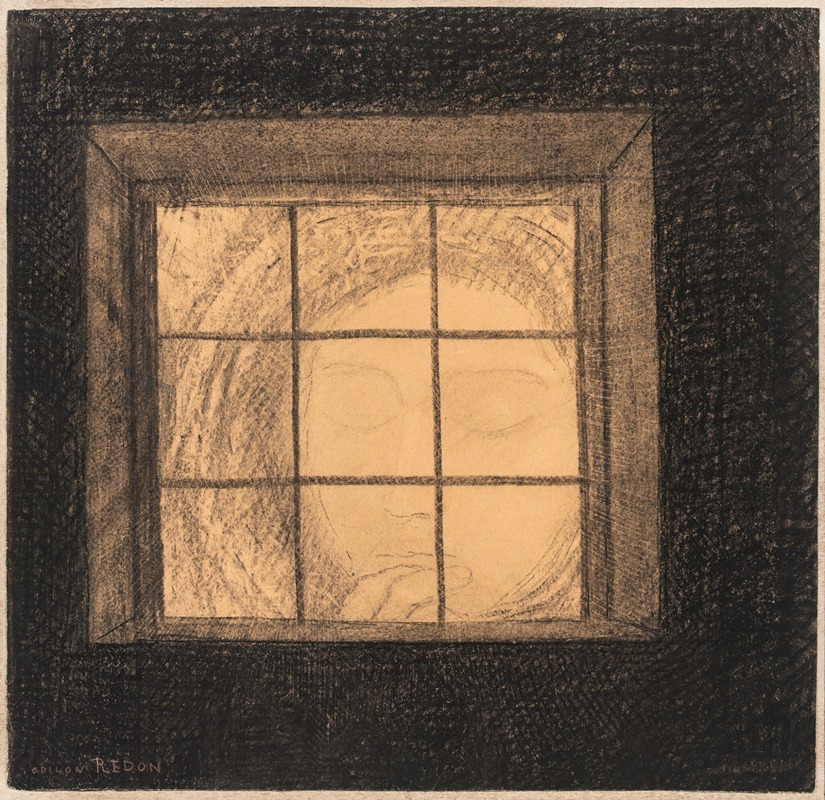 Odilon Redon - Visage derrière une fenêtre