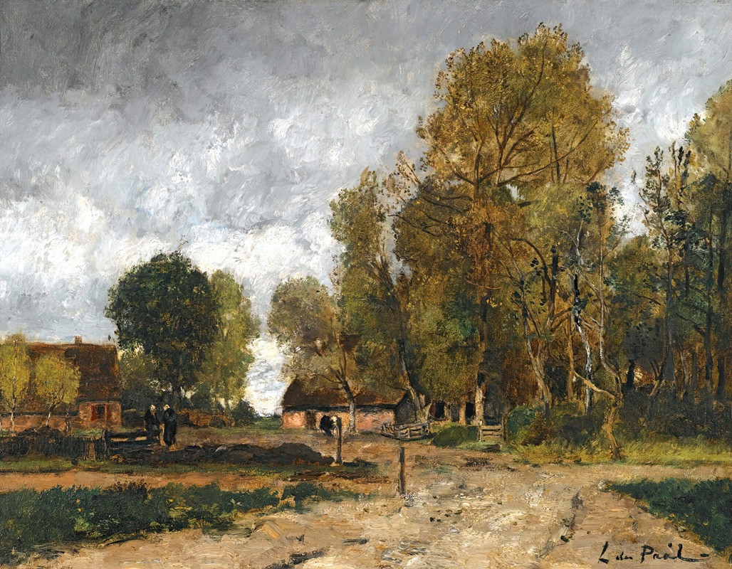 László Paál - Landscape With Cottage