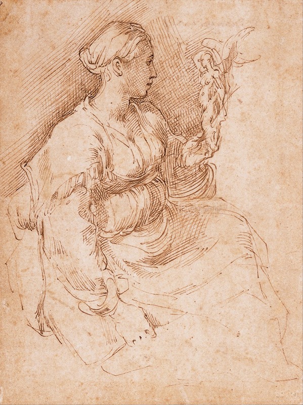 Parmigianino - Woman Seated Holding a Statuette of Victory