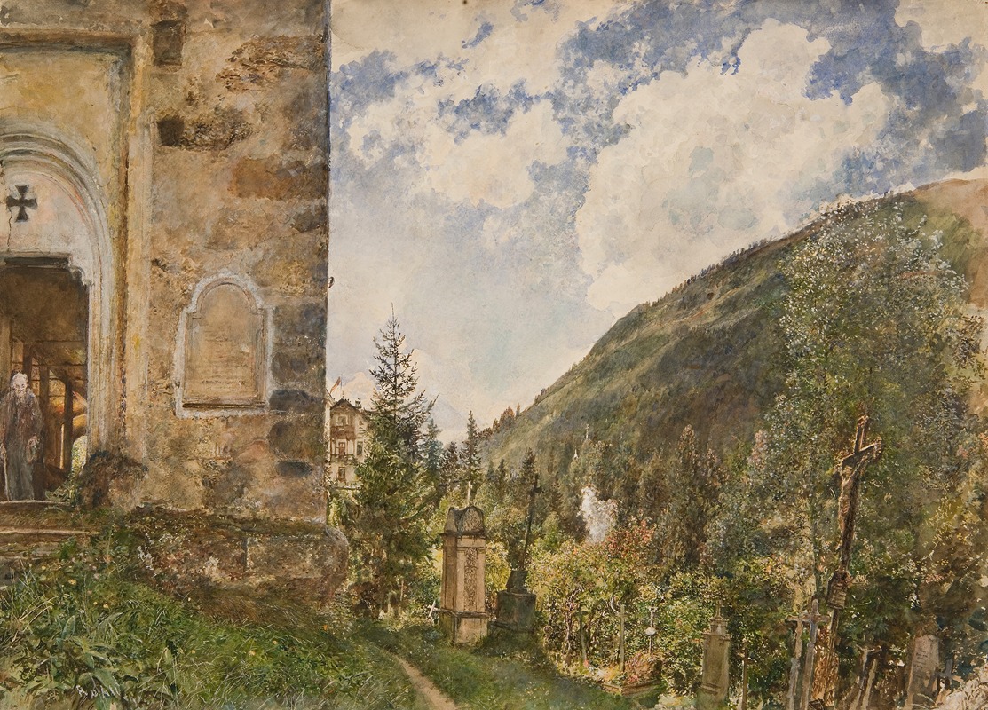 Rudolf von Alt - Der Friedhof in Gastein