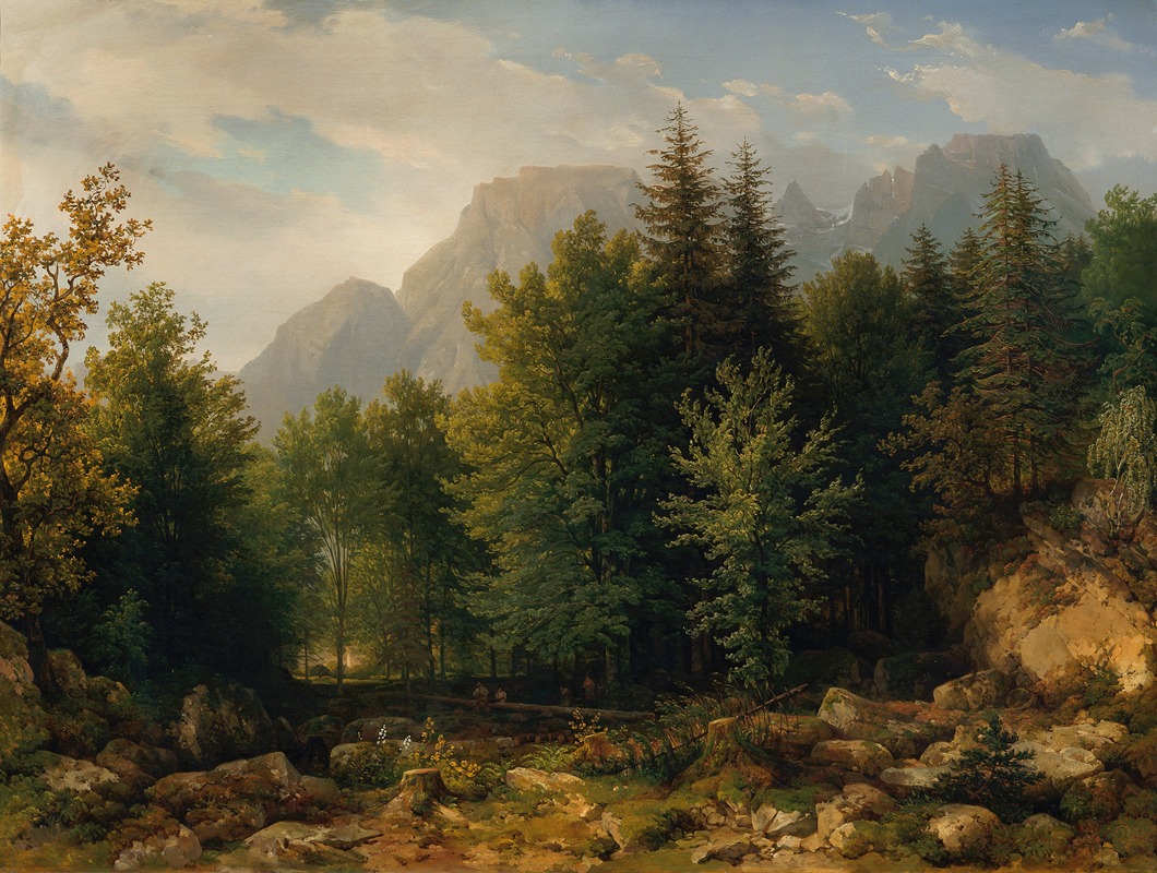 Thomas Ender - Waldlandschaft im Hochgebirge