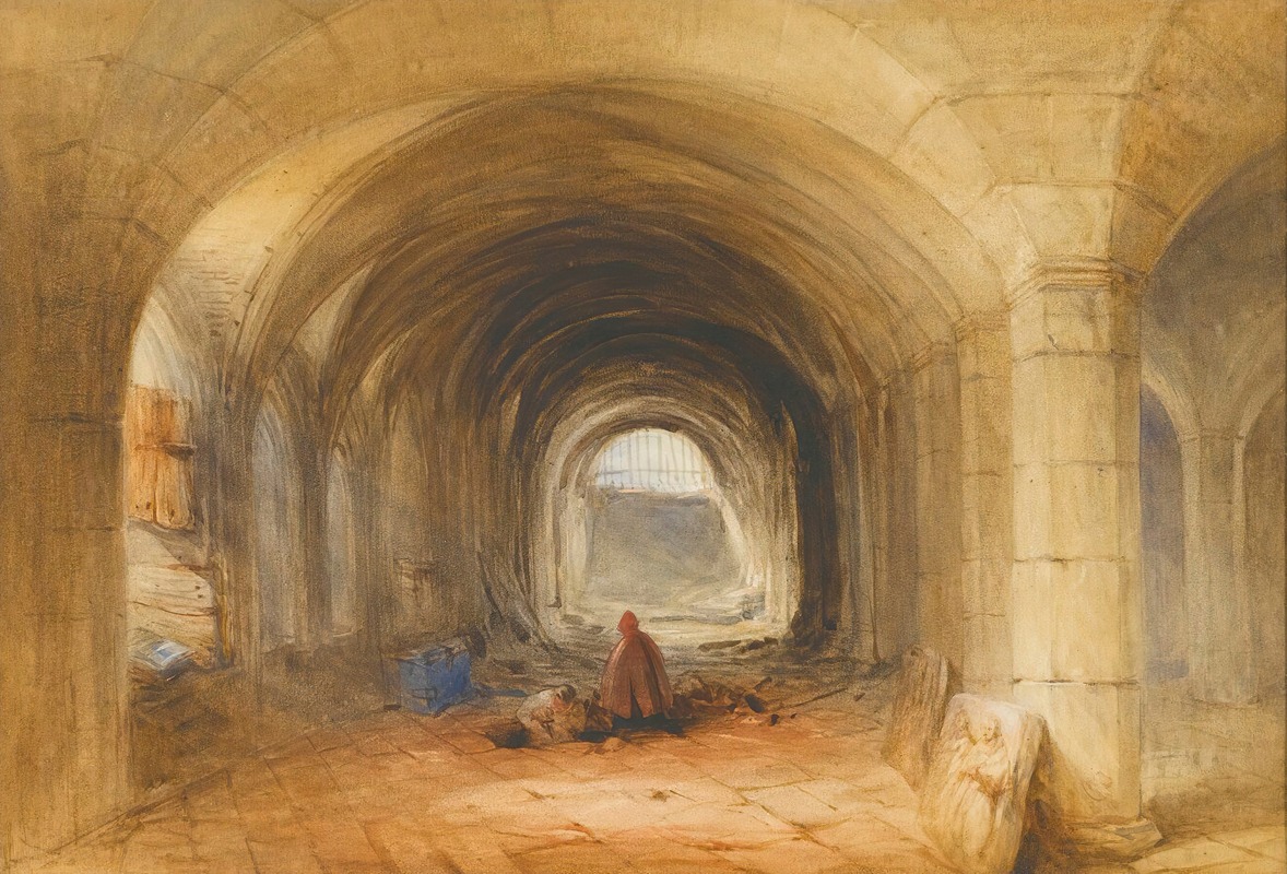 William Evans of Bristol - Figures In A Vaulted Passage