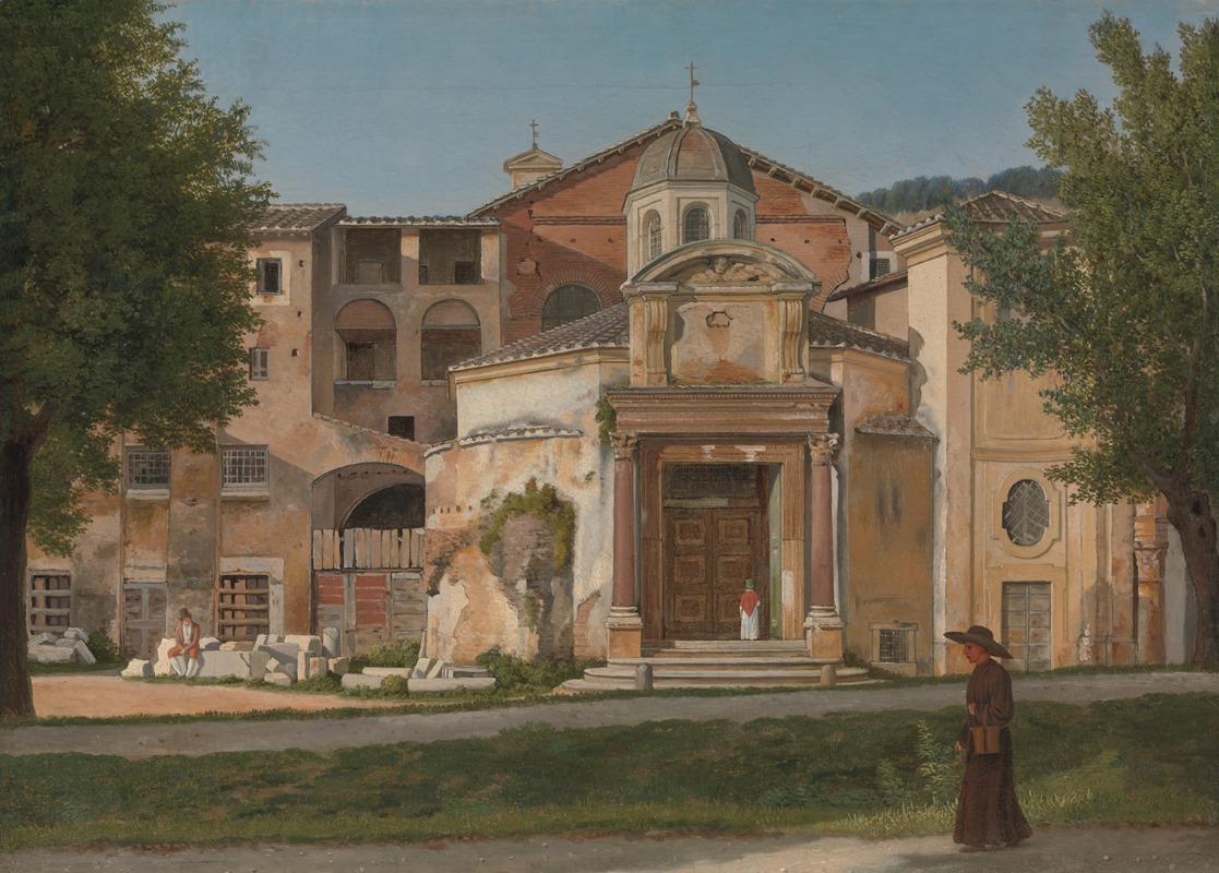 Christoffer Wilhelm Eckersberg - A Section of the Via Sacra, Rome (The Church of Saints Cosmas and Damian)