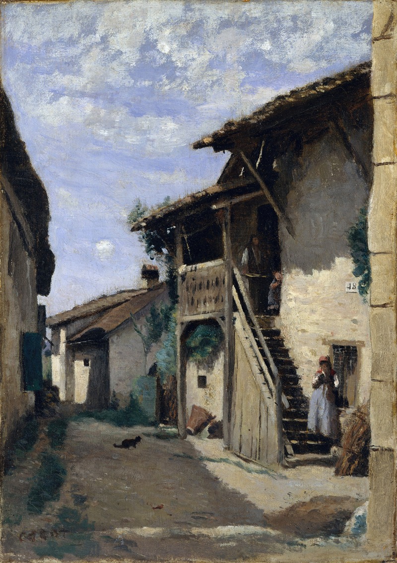 Jean-Baptiste-Camille Corot - A Village Street; Dardagny