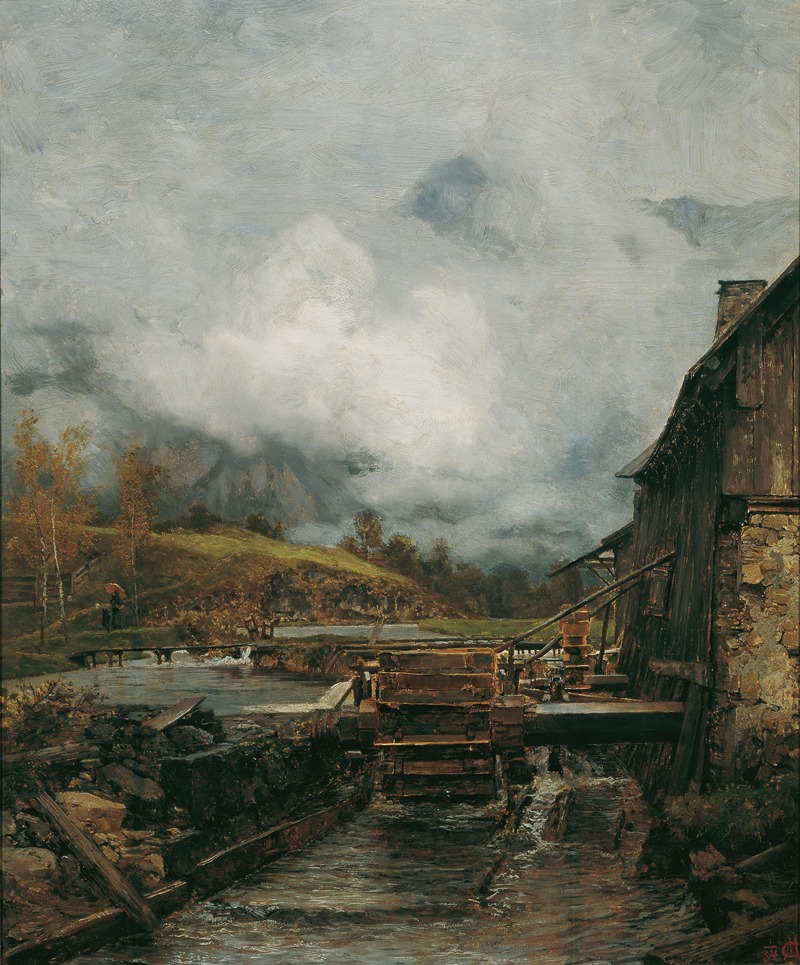Carl Moll - Wassermühle in Goisern (nach Emil Jakob Schindler)