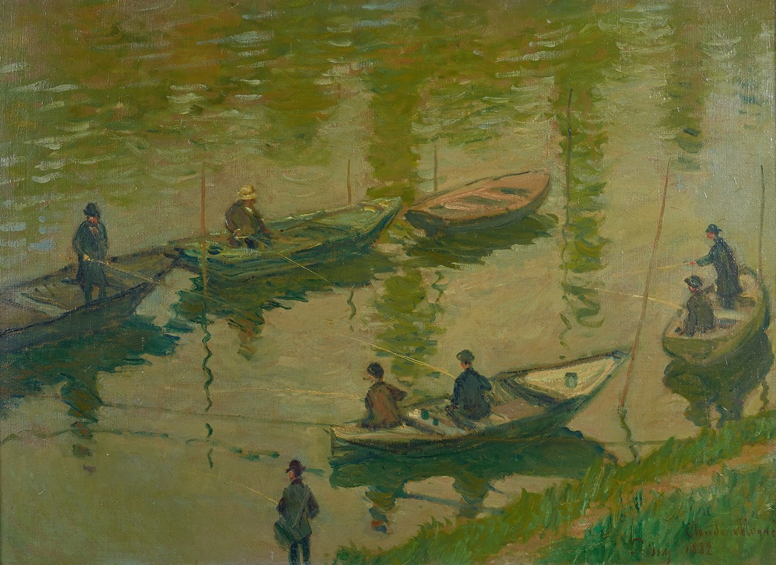 Claude Monet - Angler auf der Seine bei Poissy Fischer an der Seine bei Poissy