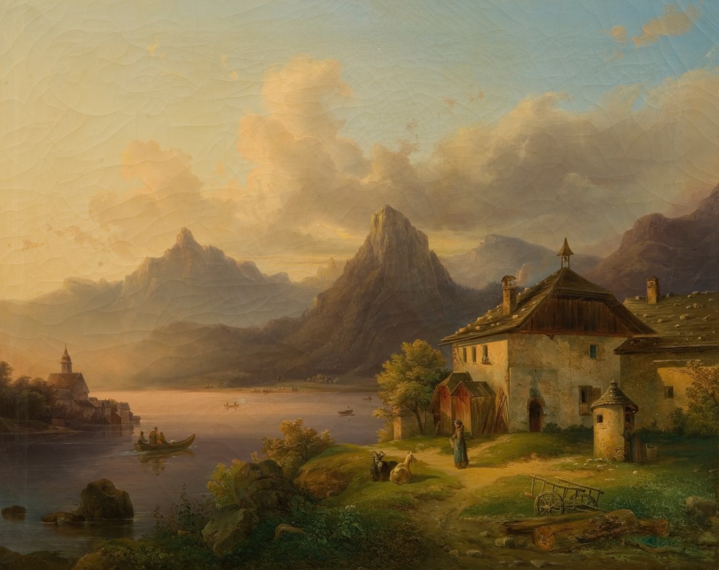 Edmund Mahlknecht - Landschaft mit Bergsee