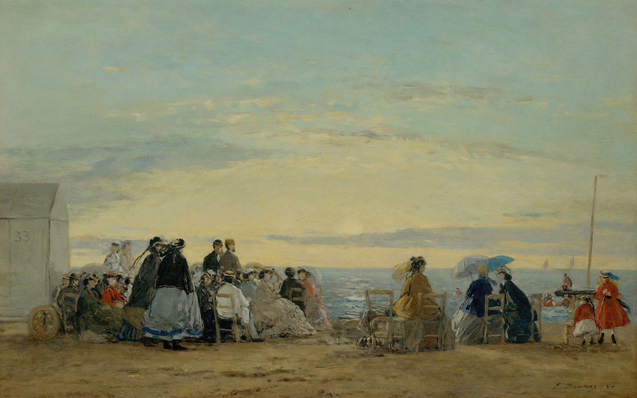 Eugène Boudin - On the Beach, Sunset