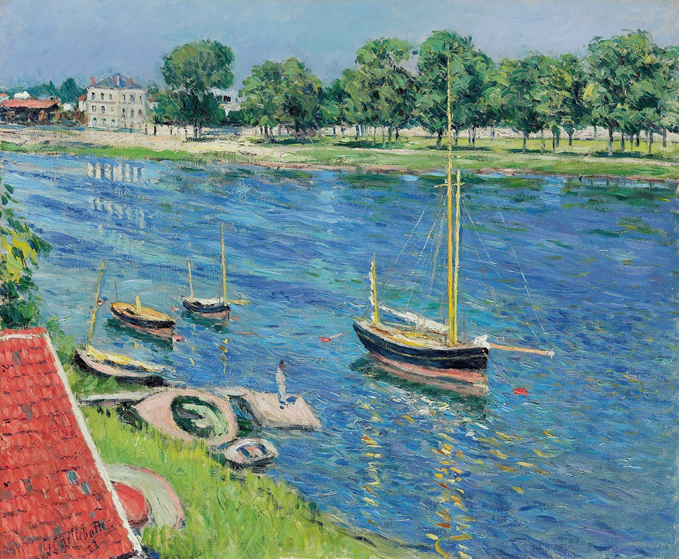 Gustave Caillebotte - La Seine à Argenteuil, bateaux au mouillage