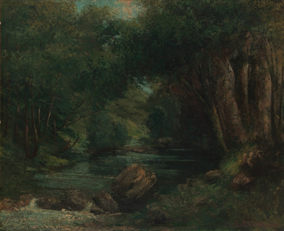 Gustave Courbet - A Brook in the Forest