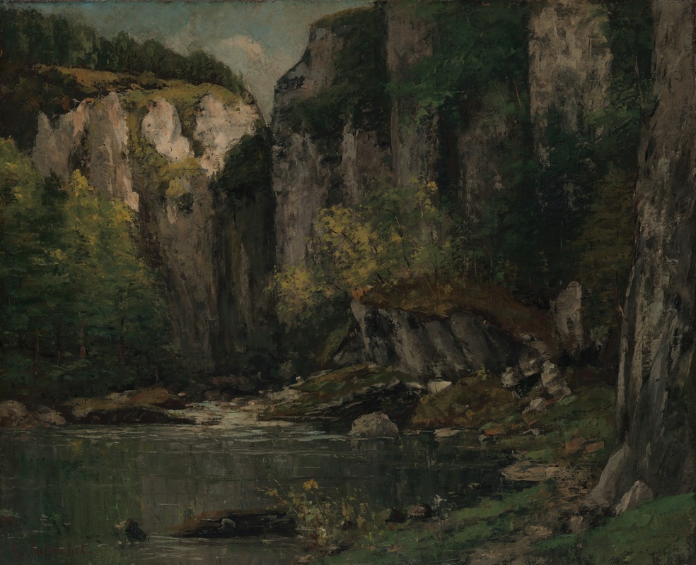 Gustave Courbet - River and Rocks