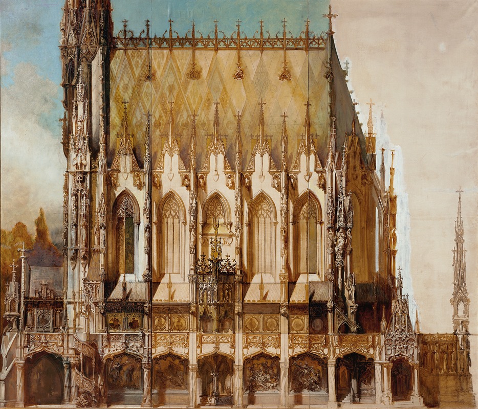 Hans Makart - Gotische Grabkirche St. Michael, Seitenansicht