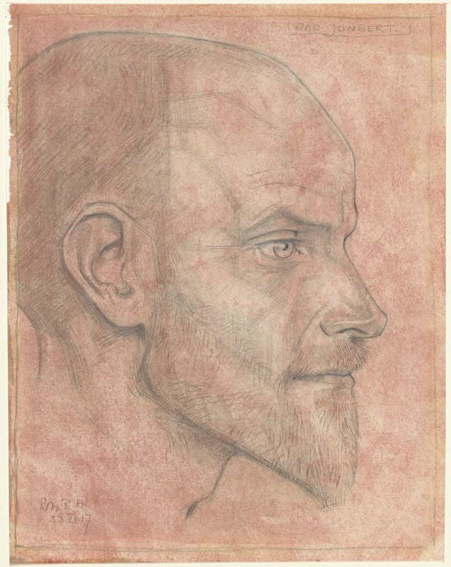 Richard Nicolaüs Roland Holst - Portret van Jac. Jongert, van opzij
