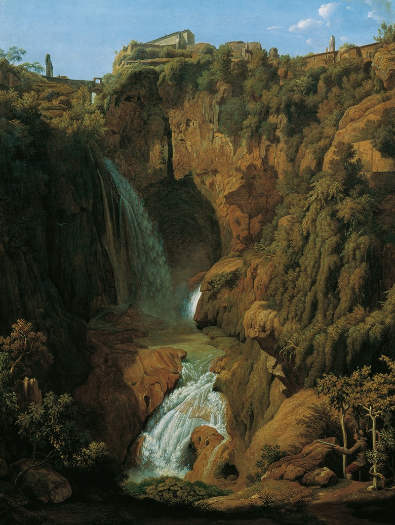 Johann Martin von Rohden - Die Neptungrotte (Wasserfall bei Tivoli)