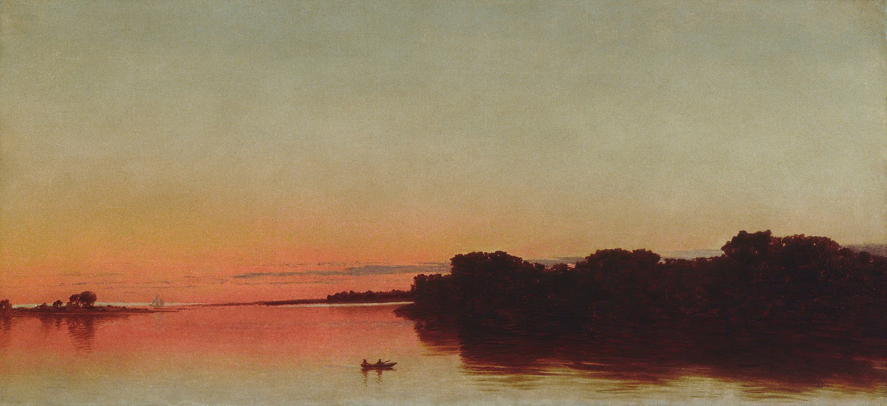 John Frederick Kensett - Twilight on the Sound, Darien, Connecticut