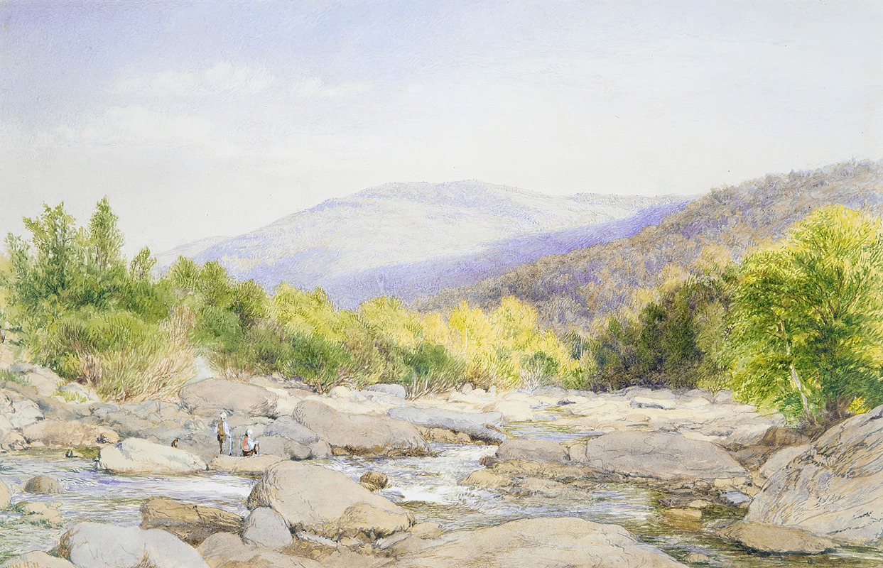 John William Hill - Landscape; View on Catskill Creek