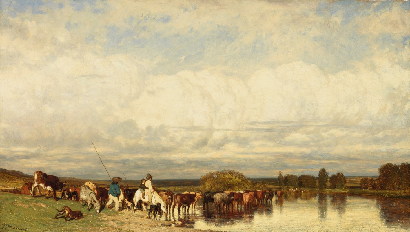Jules Dupré - Cows Crossing a Ford