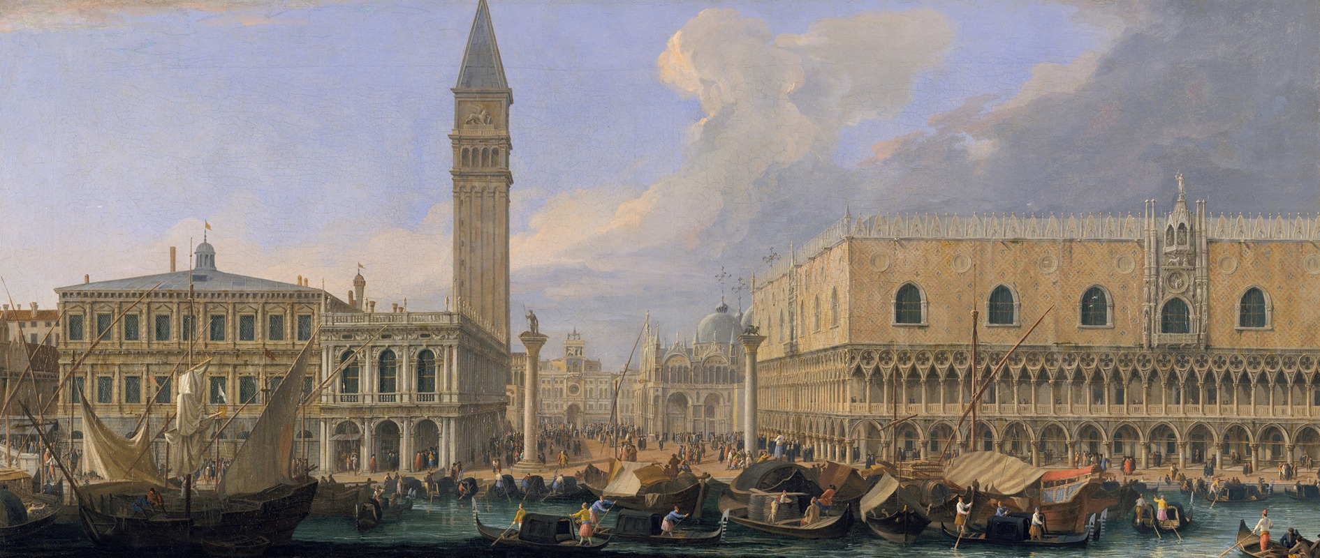 Luca Carlevarijs - The Molo, Venice, from the Bacino di San Marco