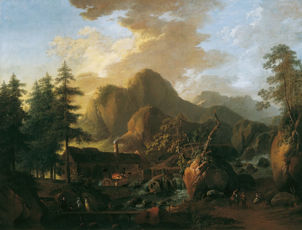 Martin von Molitor - Landschaft mit Hammerwerk