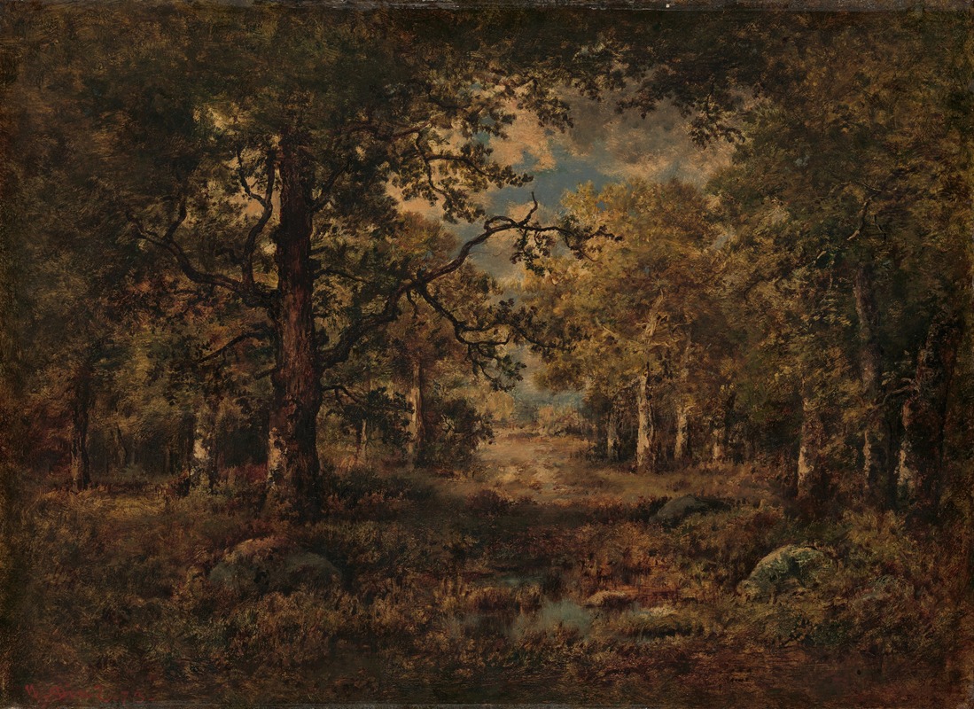Narcisse-Virgile Diaz de La Peña - A Vista through Trees; Fontainebleau