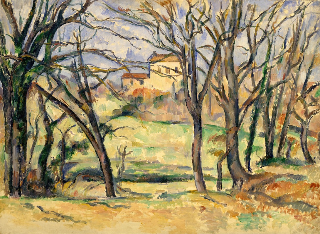Paul Cézanne - Trees and Houses Near the Jas de Bouffan