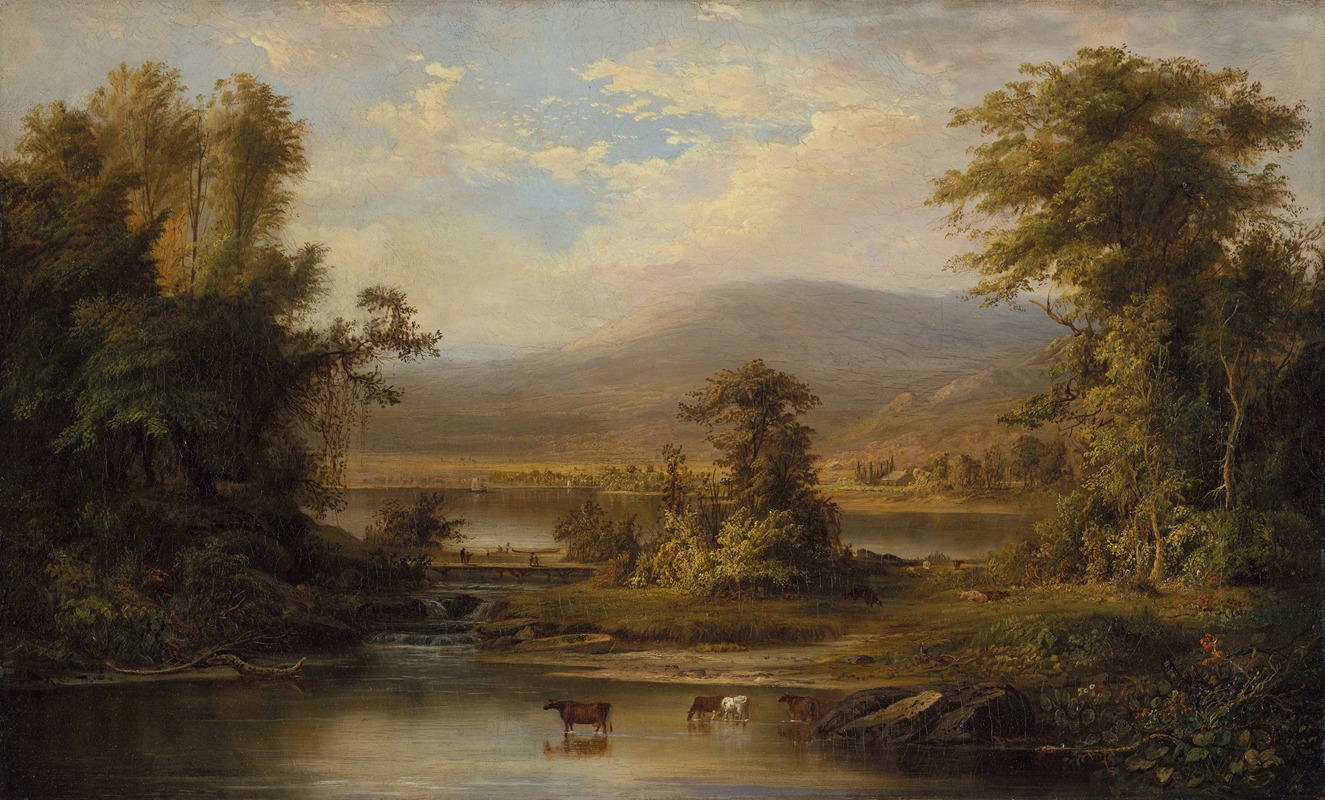 Robert S. Duncanson - Landscape with Cows Watering in a Stream