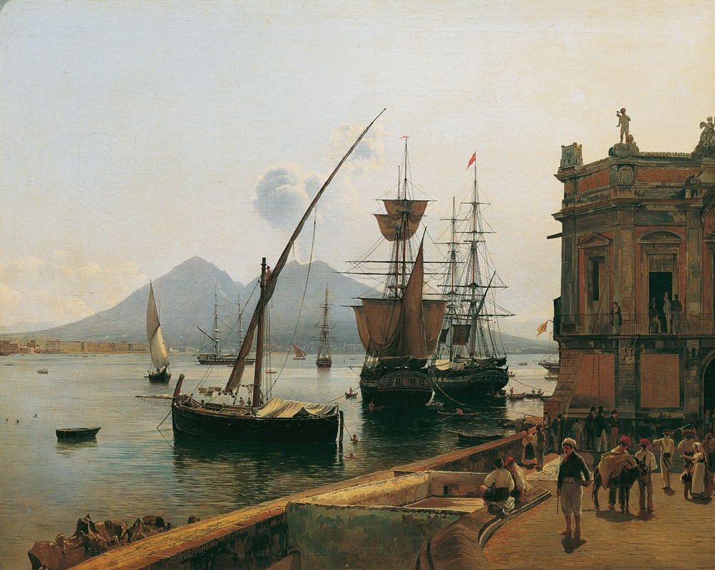 Rudolf von Alt - Der Hafen von Neapel mit Vesuv