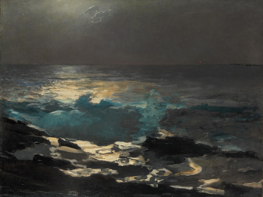 Winslow Homer - Moonlight, Wood Island Light