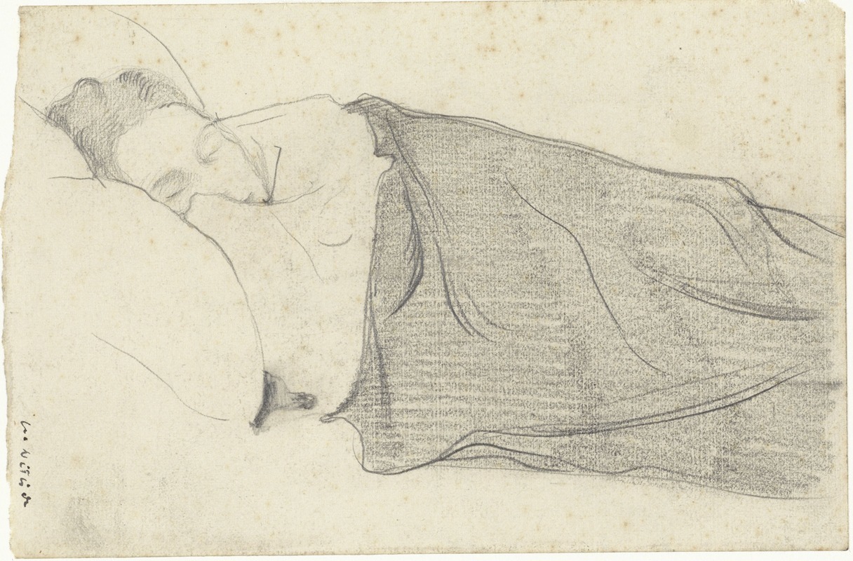 Richard Nicolaüs Roland Holst - Vrouw van Richard Roland Holst in bed