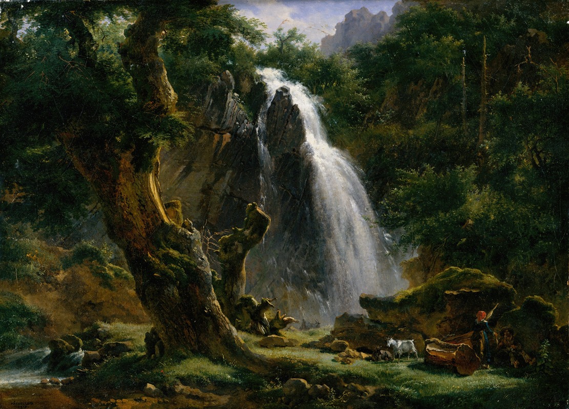 Achille Etna Michallon - Waterfall at Mont-Dore
