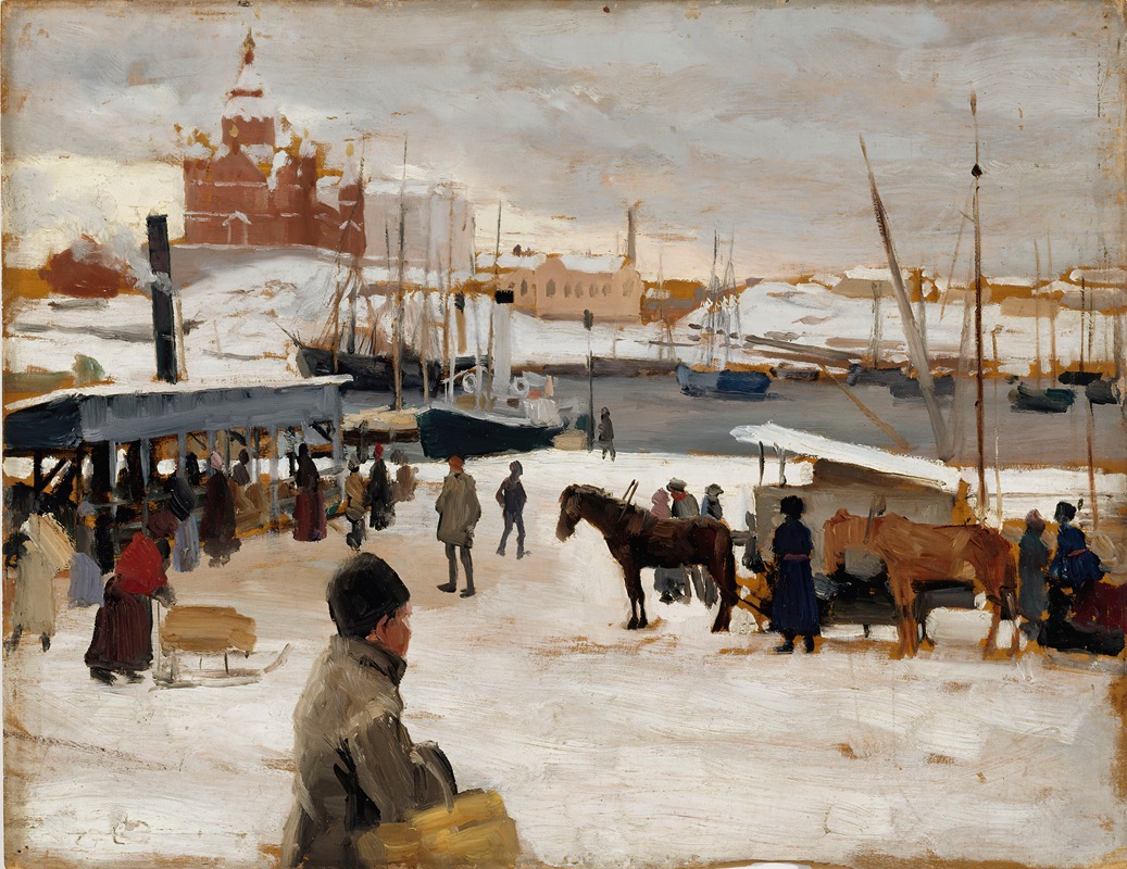 Albert Edelfelt - Winter Day in Helsinki Market Square