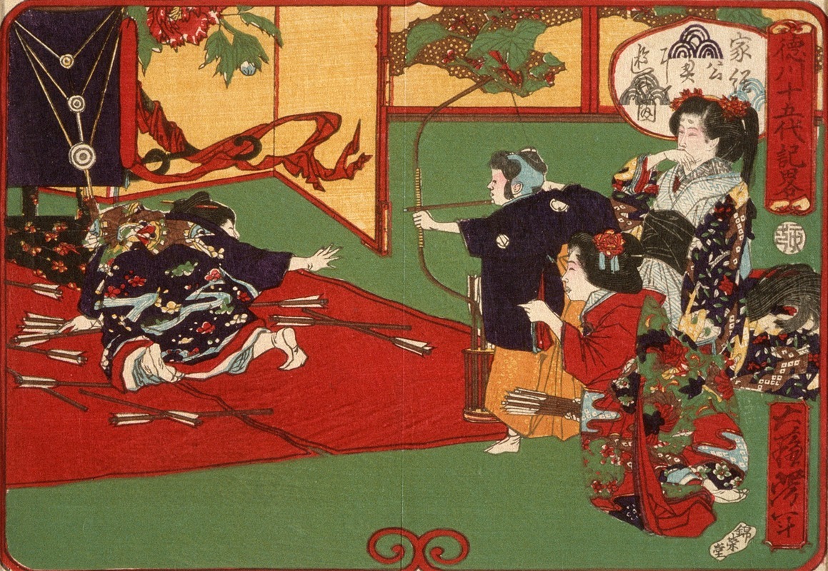 Tsukioka Yoshitoshi - Tokugawa Ietsuga Playing at Archery