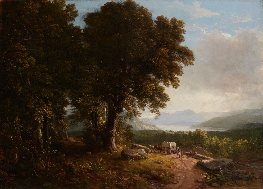 Asher Brown Durand - Landscape with Covered Wagon