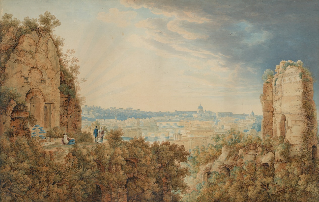 Carl Ludwig Frommel - A View of Rome from the Palatine
