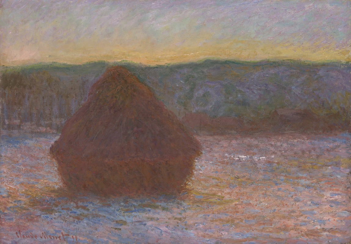 Claude Monet - Stack of Wheat (Thaw, Sunset)