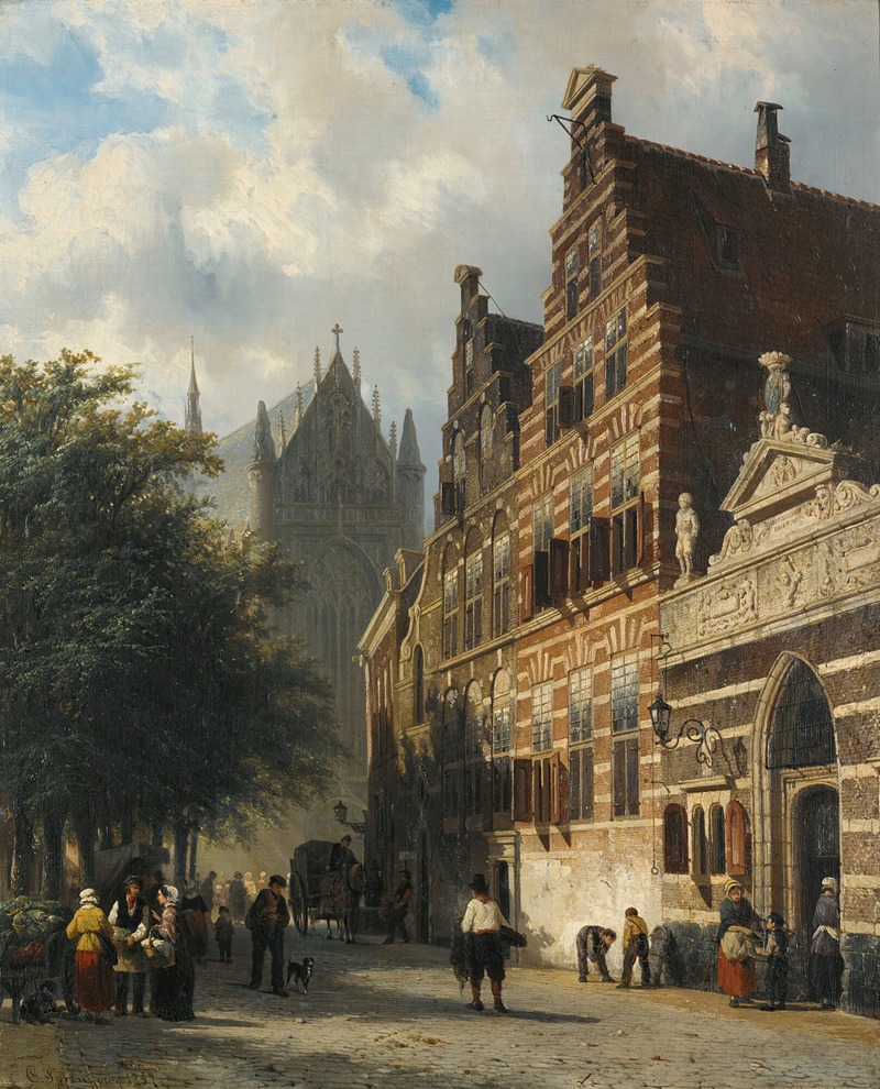 Cornelis Springer - The Kerkgracht In Leiden