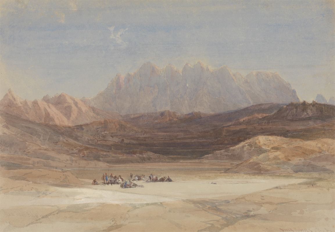 David Roberts - The Plain of El Raheh, Mount Sinai