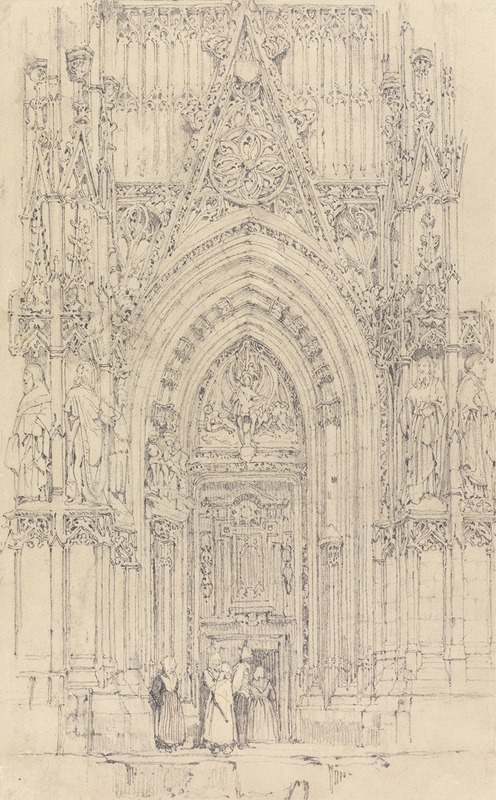 Richard Parkes Bonington - The Church of St. Wulfran, Abbeville; The North Door of the West Front
