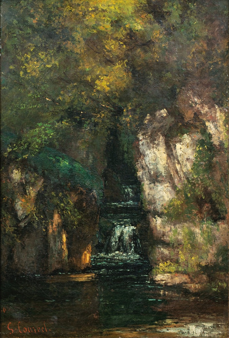 Gustave Courbet - A Waterfall Near Ornans
