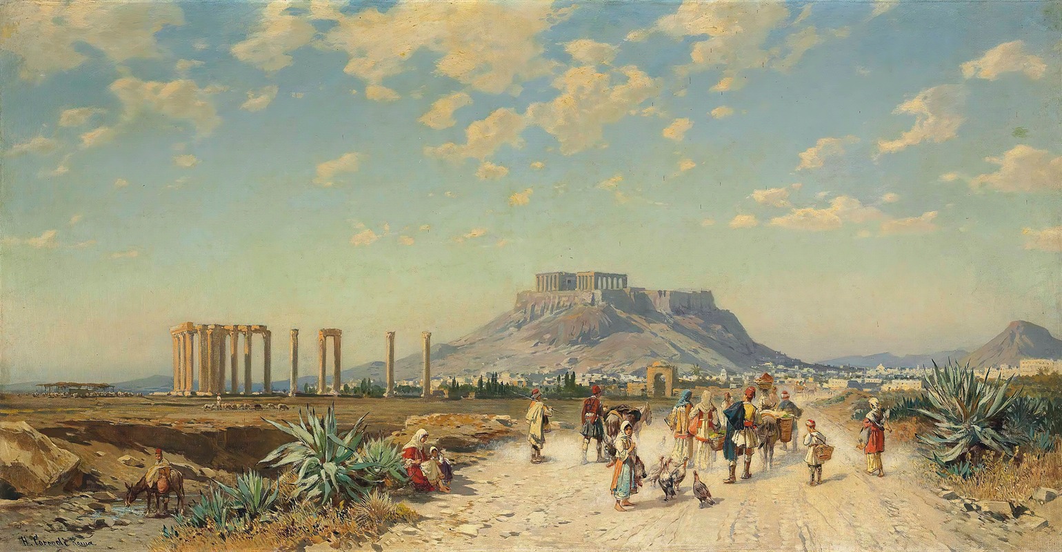 Hermann David Salomon Corrodi - The Acropolis, Athens