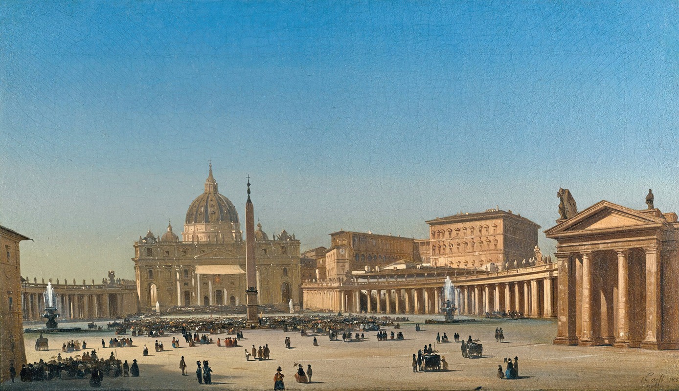 Ippolito Caffi - The Benediction Of Pius Ix In St Peter’s Square, Rome