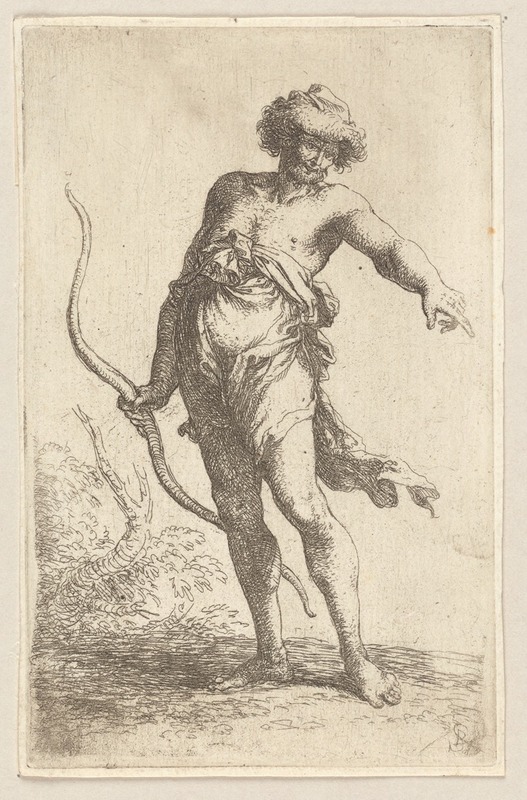 Salvator Rosa - Man with Bow, Pointing to the Right