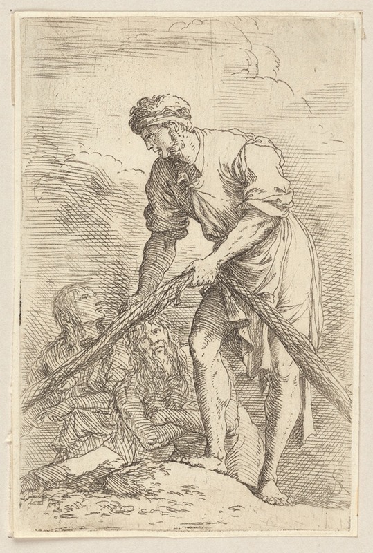 Salvator Rosa - Man with Fishing Net and Two Other Figures
