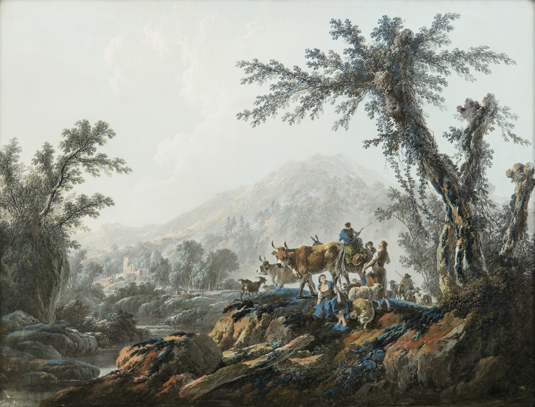 Jean-Baptiste Pillement - Pastoral Landscape