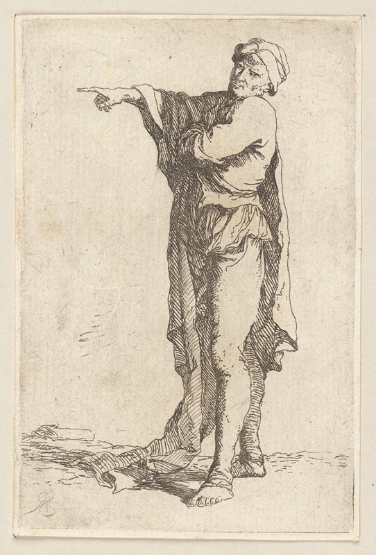 Salvator Rosa - Man, Standing, His Arm Pointing Horizontally