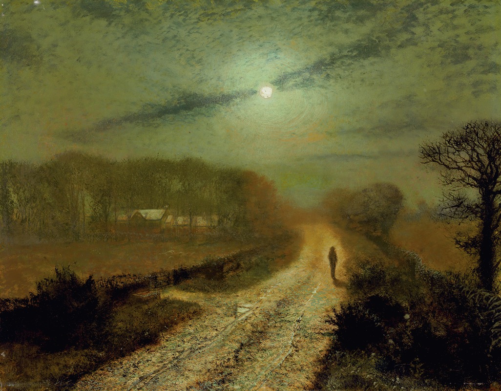 John Atkinson Grimshaw - A moonlit landscape