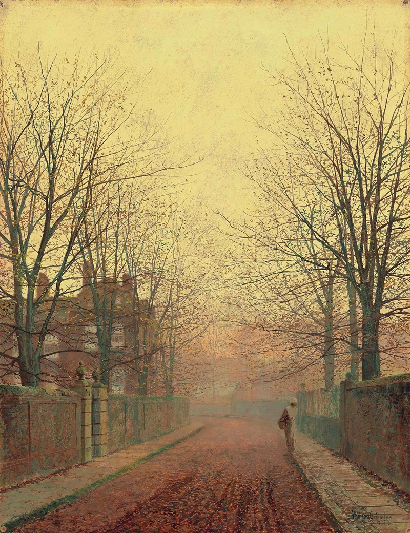 An Autumn Lane by John Atkinson Grimshaw - Artvee