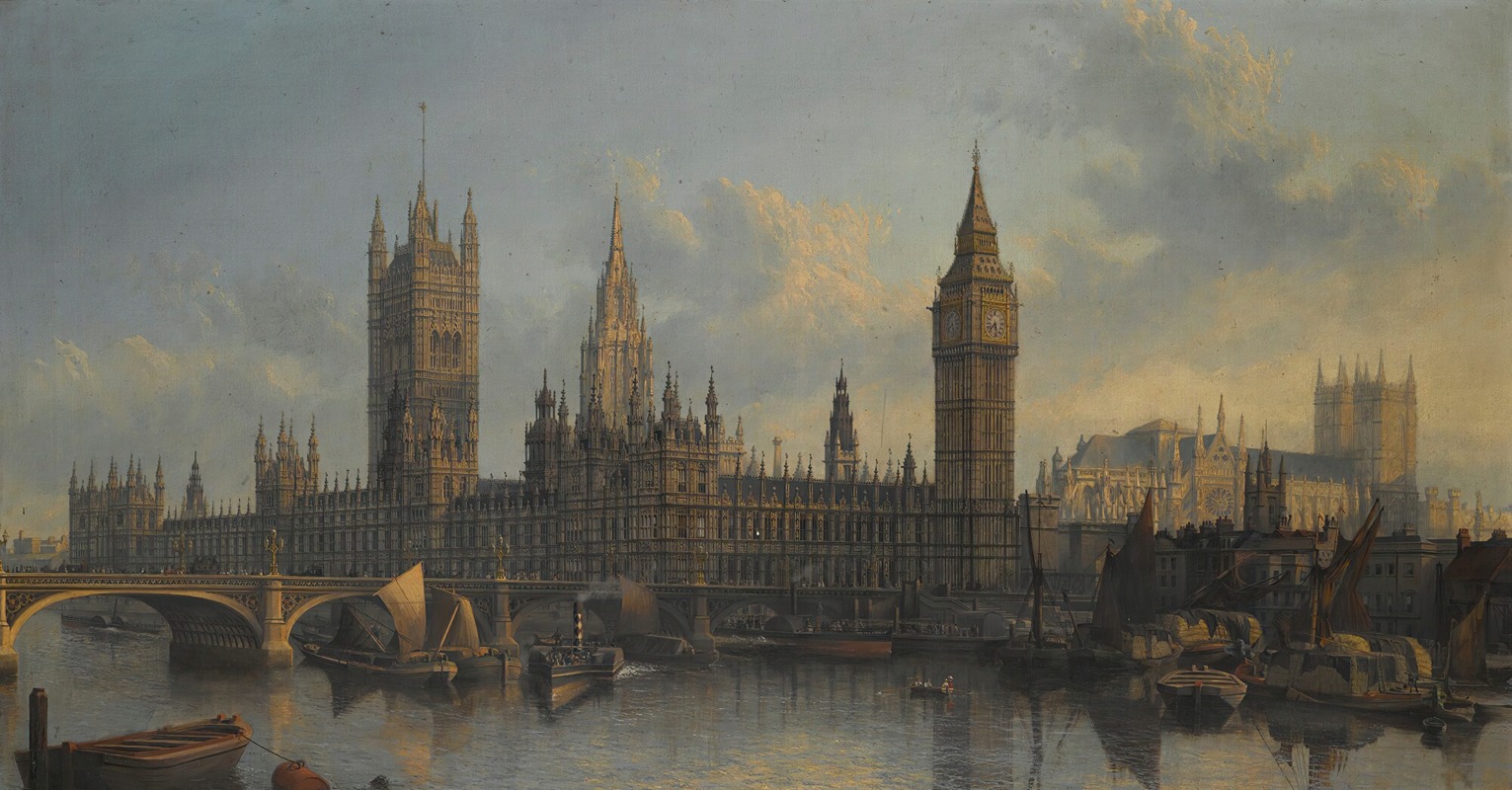 John MacVicar Anderson - The Palace Of Westminster From The Thames