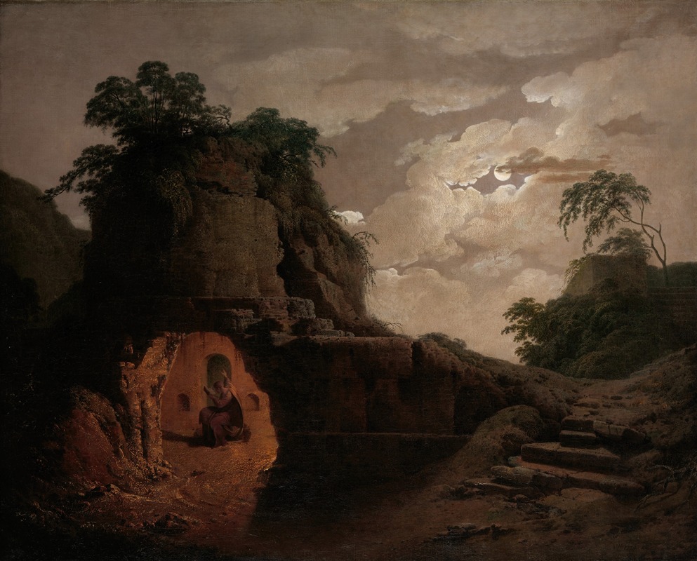 Joseph Wright of Derby - Virgil’s Tomb by Moonlight, with Silius Italicus Declaiming