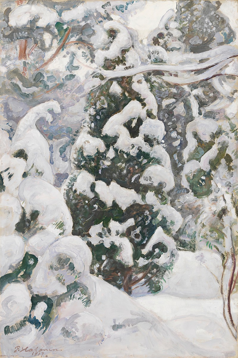 Pekka Halonen - Juniper Tree in Snow